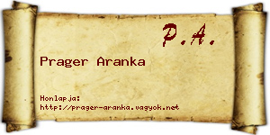 Prager Aranka névjegykártya