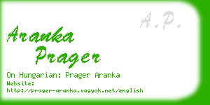 aranka prager business card